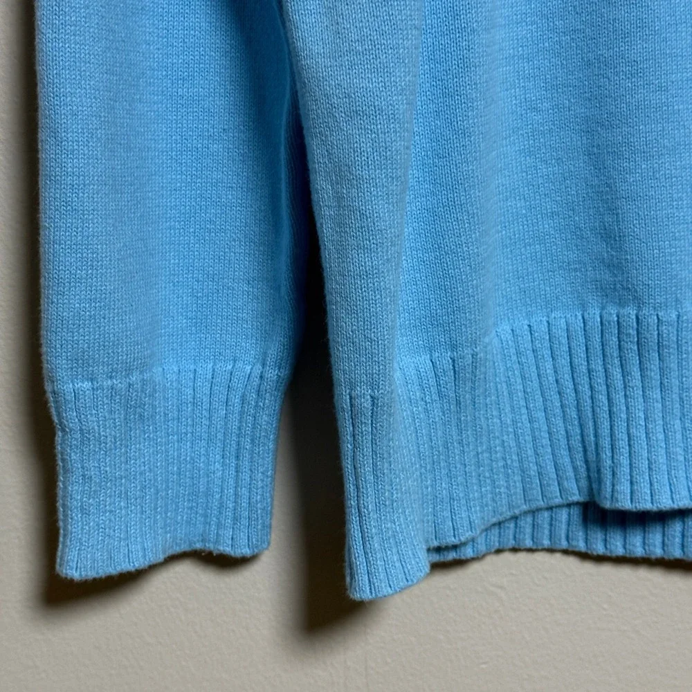 Amazon Essentials‎ NEW Womens Crewneck Sweater Large Sky Blue 100% Cotton Office